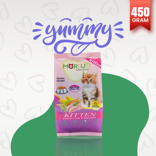 Morsus Kitten Food (2-12 Months)- Chicken, Fish and Vegetable Flavour 450g