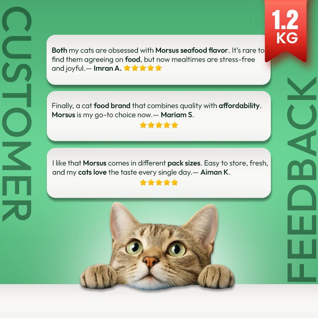 Morsus Adult Cat Food (1+ year)- Seafood Flavour 1.2kg