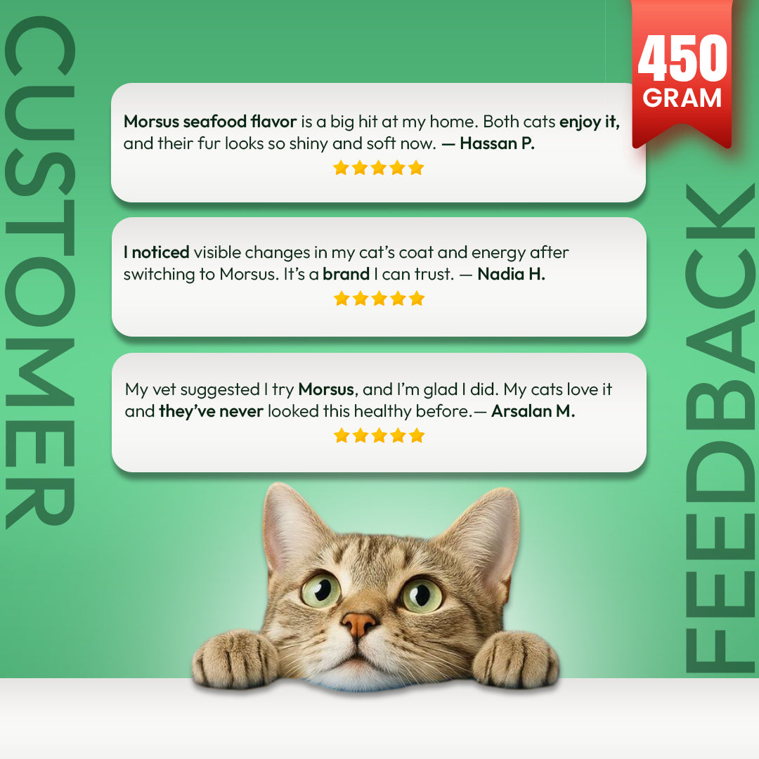 Morsus Adult Cat Food (1+ year)- Seafood Flavour 450g