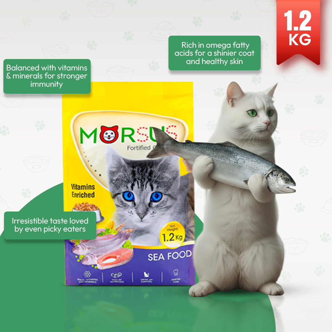 Morsus Adult Cat Food (1+ year)- Seafood Flavour 1.2kg