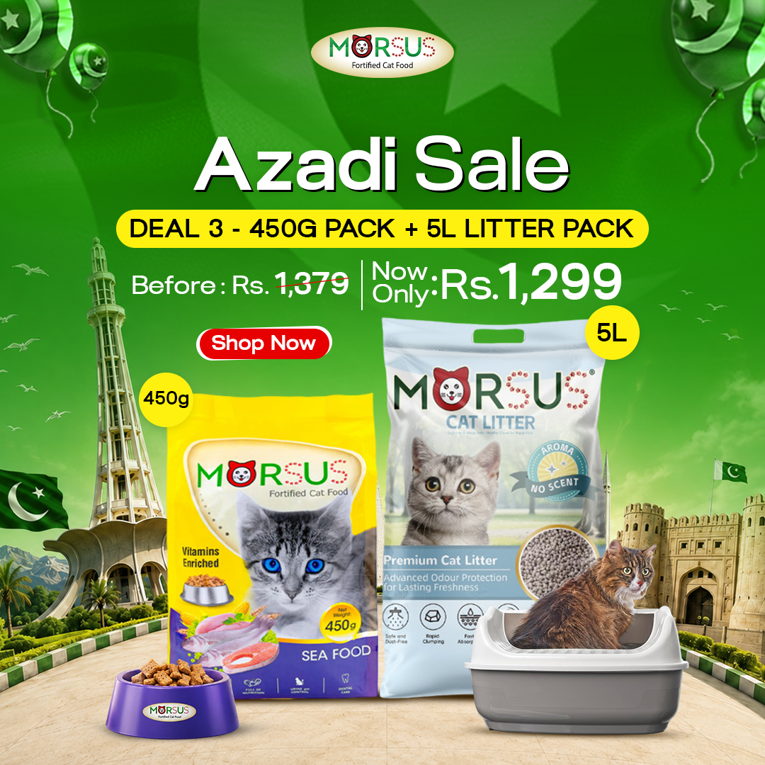 Azadi Sale - Deal 3: 450g Adult Cat Food + 5L Premium Bentonite Litter
