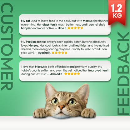 Morsus Adult Cat Food (1+ year)- Chicken Flavour 1.2kg