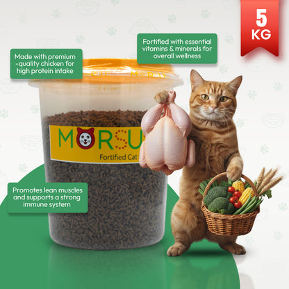 Morsus Adult Cat Food (1+ year)- Chicken Flavour 5kg Bucket