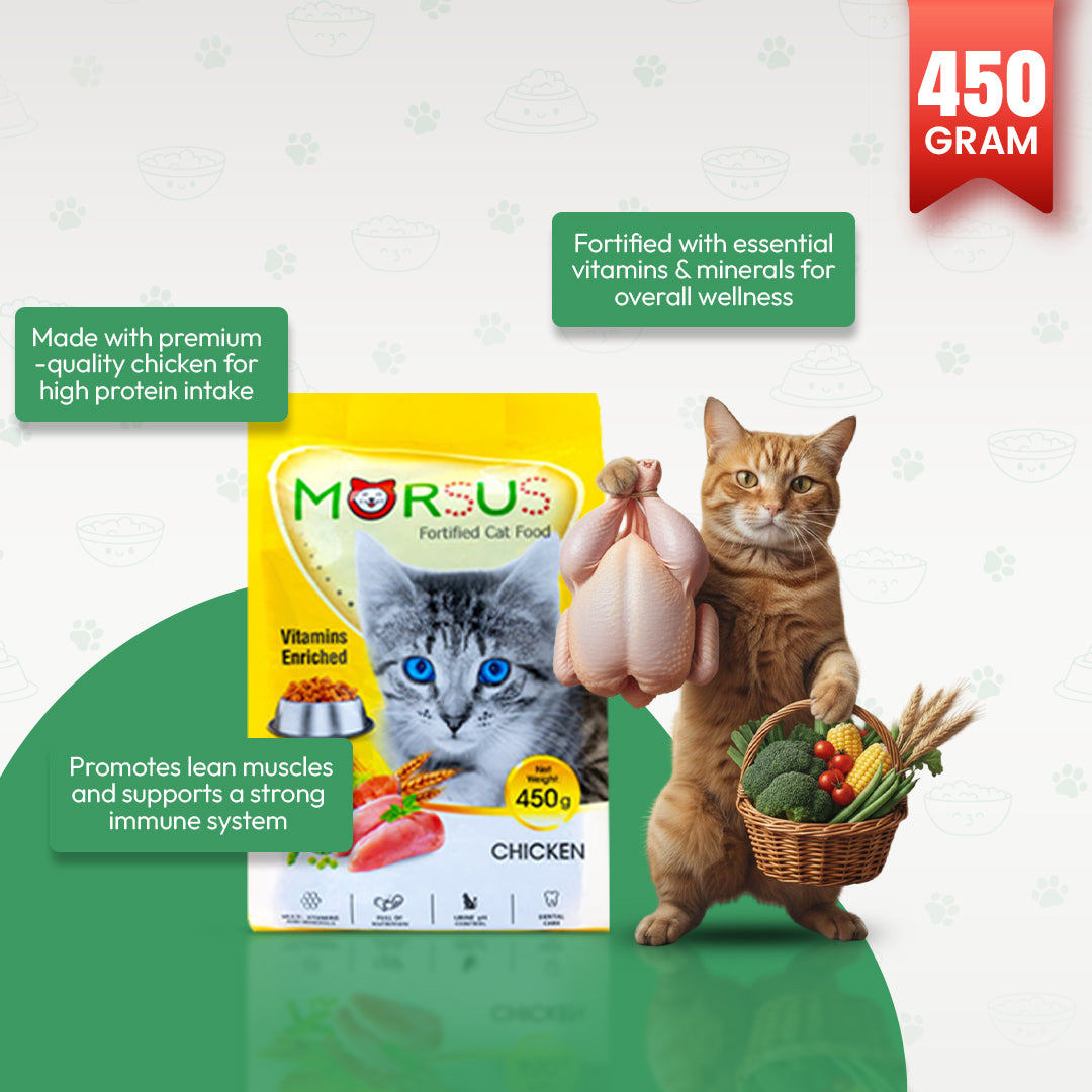 Morsus Adult Cat Food (1+ year)- Chicken Flavour 450g