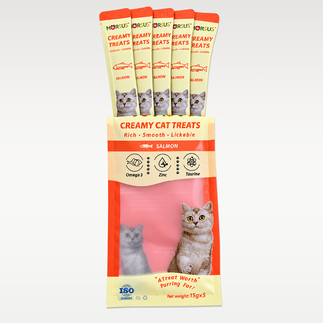 Morsus Creamy Cat Treats - Salmon Flavor 75g (5 x 15g)