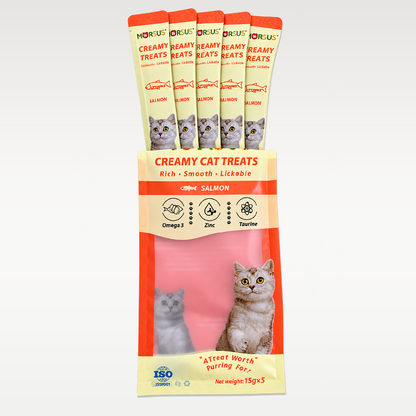 Morsus Creamy Cat Treats - Salmon Flavor 75g (5 x 15g)