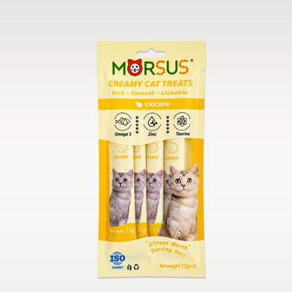 Morsus Creamy Cat Treats - Chicken Flavor 75g (5 x 15g)