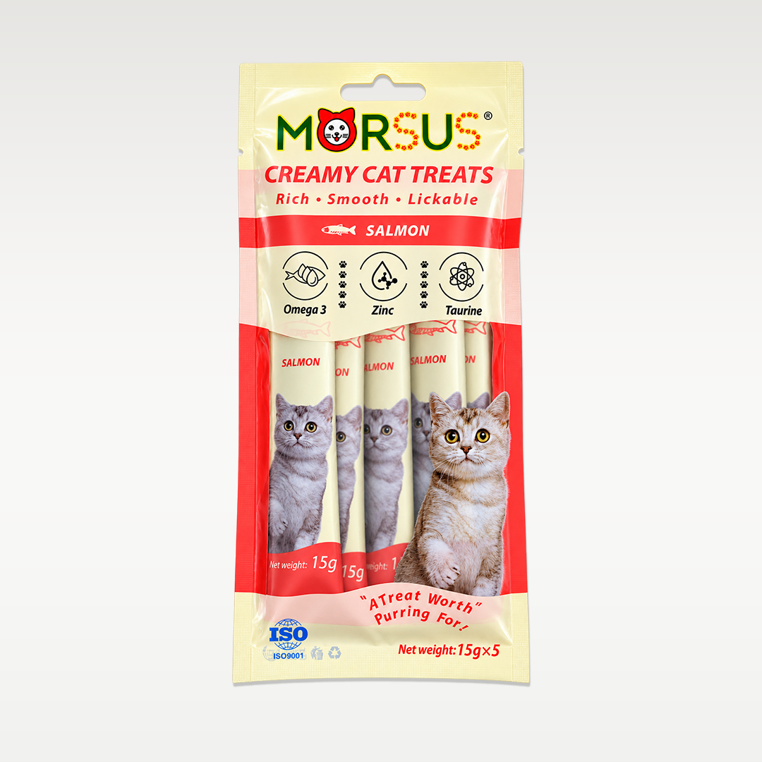 Morsus Creamy Cat Treats - Salmon Flavor 75g (5 x 15g)