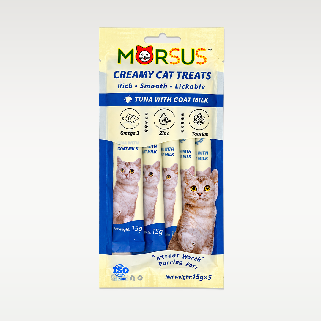 Morsus Creamy Cat Treats - Tuna with Goat Milk 75g (5 x 15g)