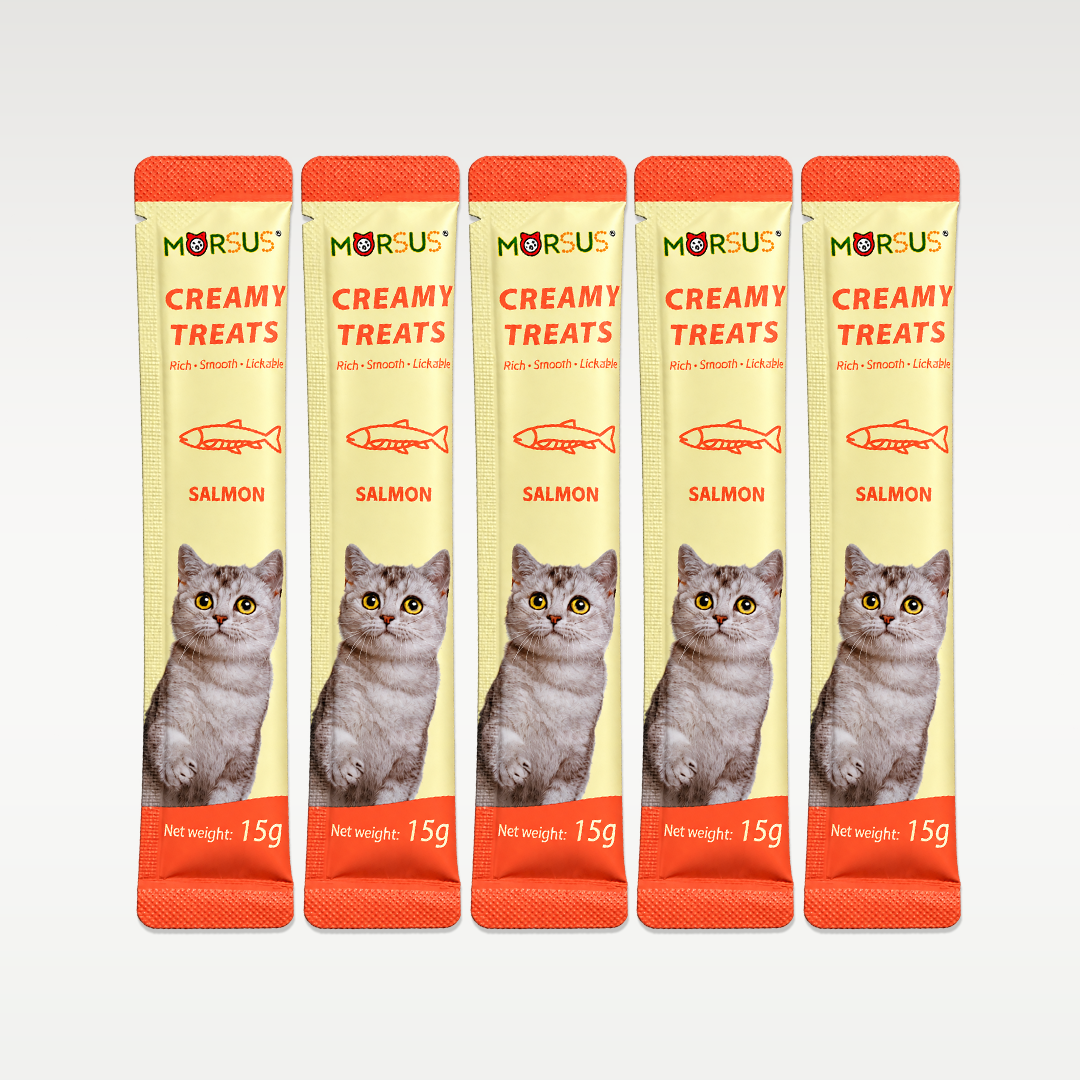 Morsus Creamy Cat Treats - Salmon Flavor 75g (5 x 15g)