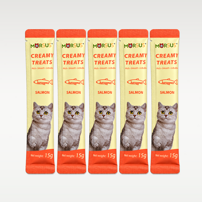 Morsus Creamy Cat Treats - Salmon Flavor 75g (5 x 15g)