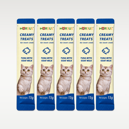 Morsus Creamy Cat Treats - Tuna with Goat Milk 75g (5 x 15g)